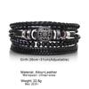 Braided Leather Bracelets for Men Vintage Life Tree Charm Wood Beads Ethnic Tribal Wristband Rope Bracelet Set