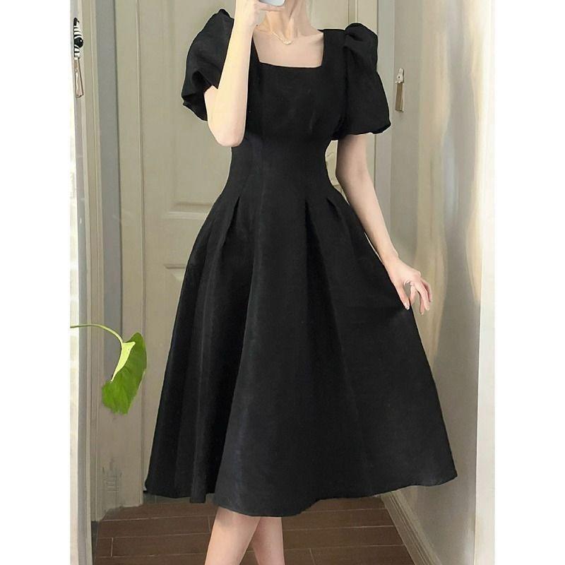 Mid-length Dress Summer New Puff Sleeve Fairy Dress Fashion Trend Elegant High-end Women