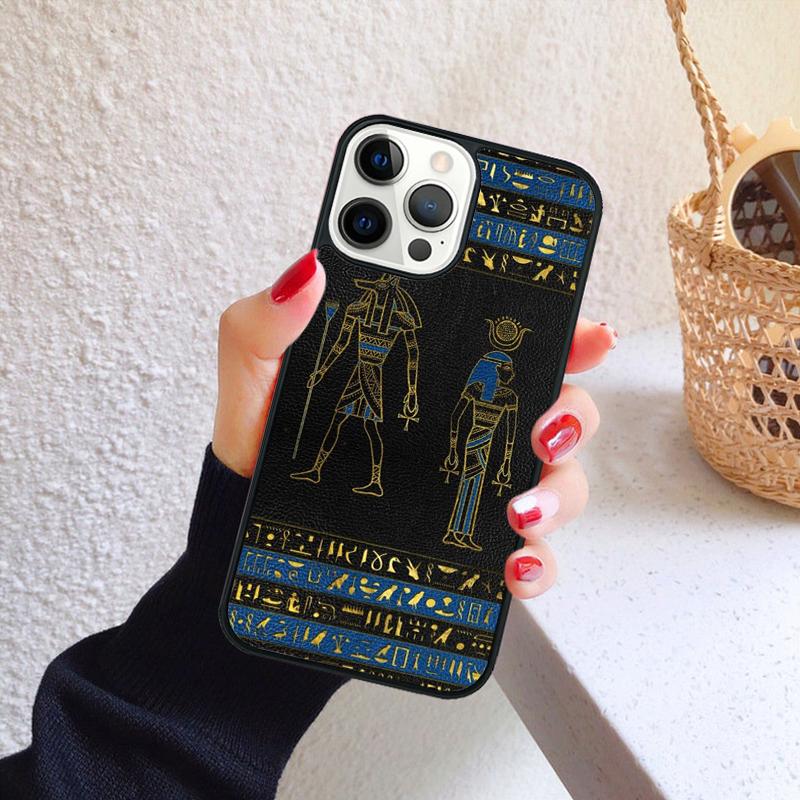Egyptian Hieroglyphics Symbols Phone Case for iPhone 17 Air 16 15 14 12 13 PLUS 11 PRO MAX Back Cover Fundas