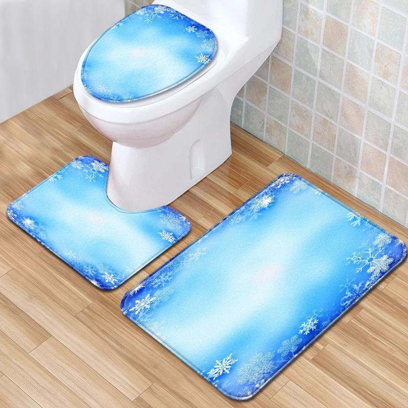 Gradual Change Pattern Toilet Floor Mat Three-Piece Bathroom Three-Piece Carpet Door Mat