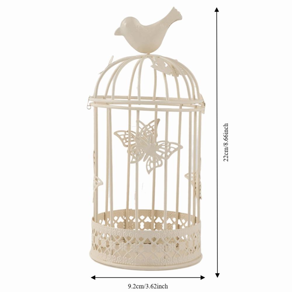 Birdcage European Retro Table Candlestick Bird Ornament Decorative Candlestick Café Interior белый
