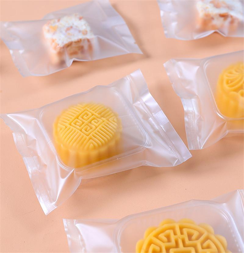100 Stück Halbtransparente Mattierte Maschinell Versiegelte Keks-Keks-Mondkuchen-Handseife-Geschenkverpackungsbeutel