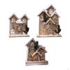 Christmas Decoration Snow Village House with Warm LED Lights Ornament for Party