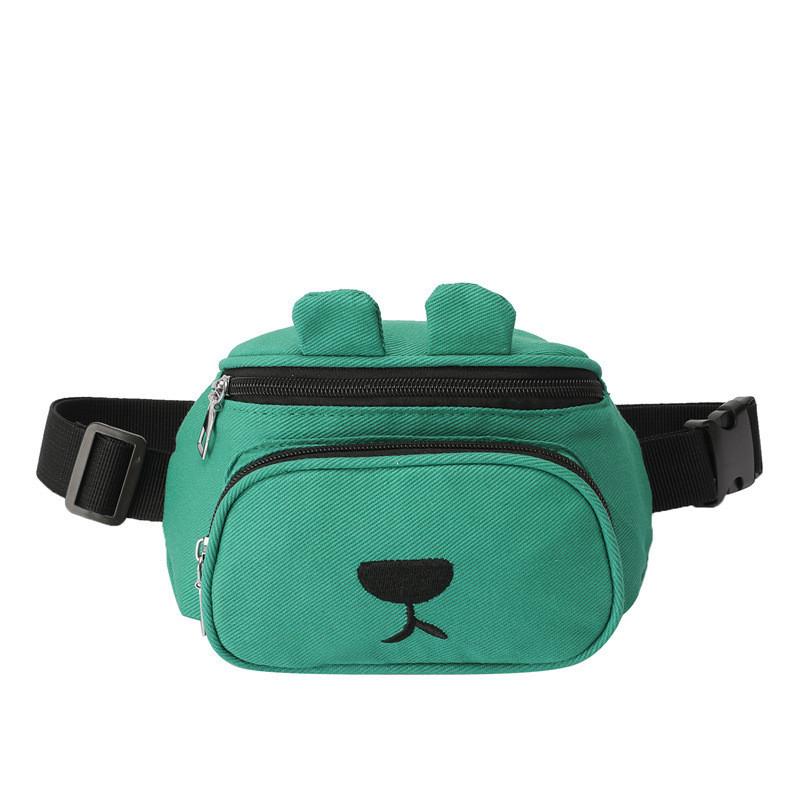 Charming Bear Canvas Bag Breathable And Durable Design Ideal For Kids  Use зелёный