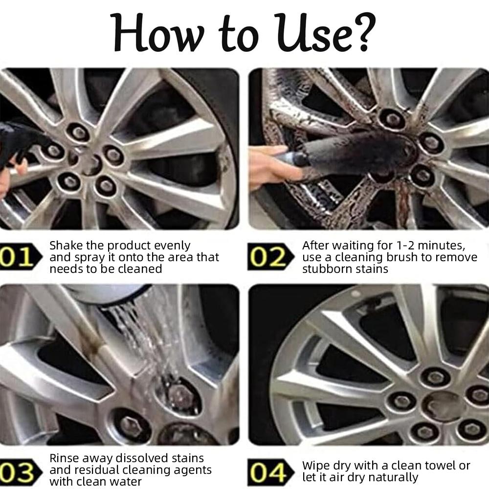 300ml Car Wheel Cleaner Iron Powder Rust Remover Spray Rim Polishing Shine Refurbishment Agent Anti-Scratch Auto Detailing Tools