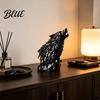 Minimalist Sculpture for Office Howl Wolf Sculpture Gothic Wildlife Home Decor Howling Statue Figurine Black Matte Decor with Rock Base Rustic