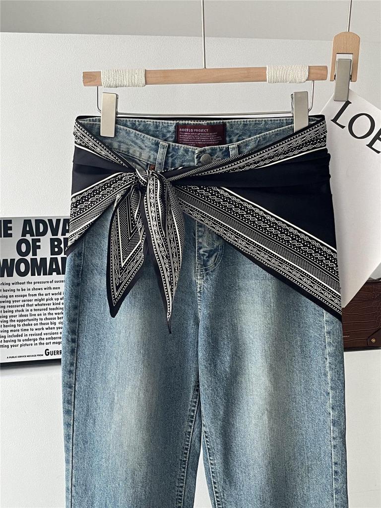 Foulard Estivo Grande a Triangolo Retrò: Foulard e Fascia per Fianchi Versatili da Donna in Stile Coreano