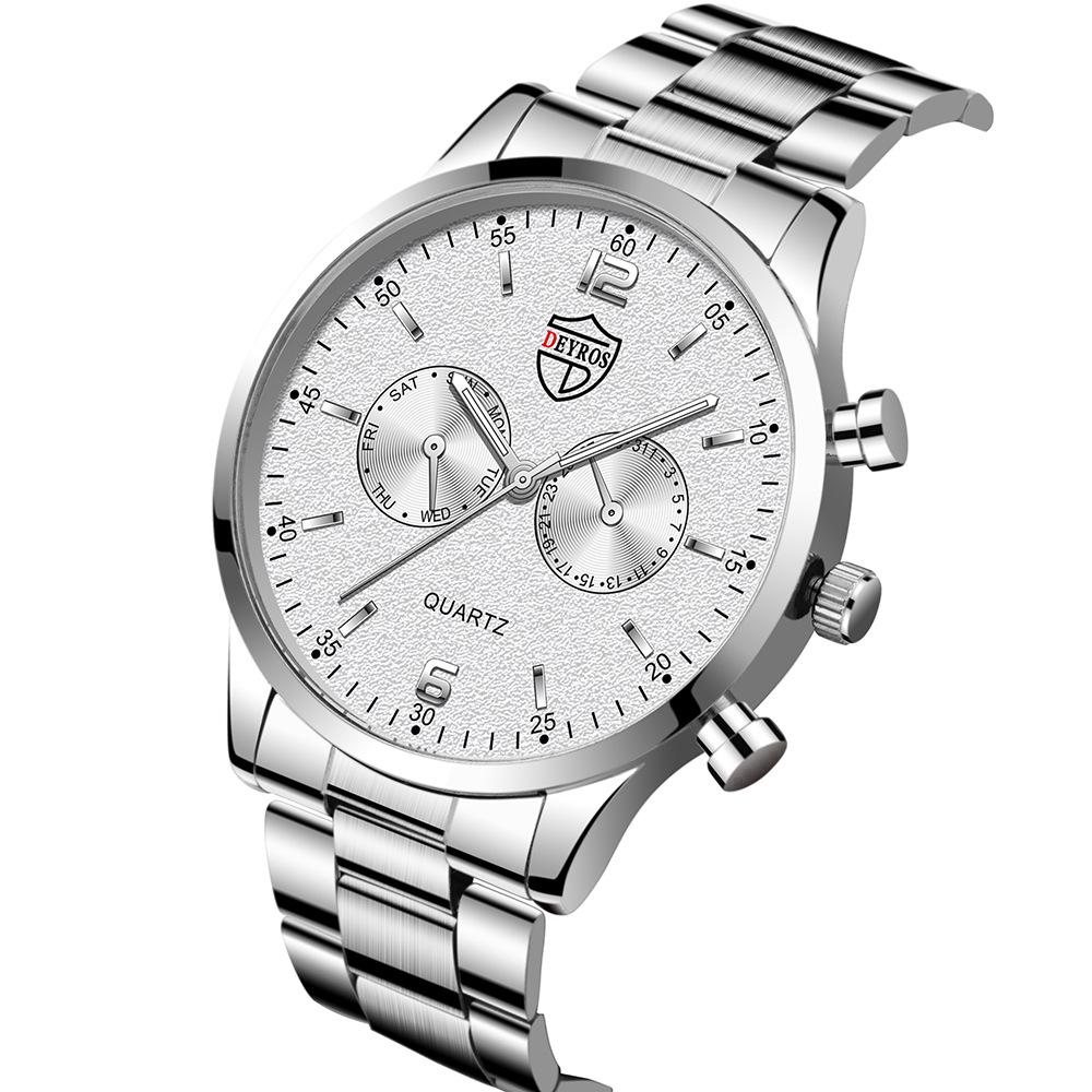 

Trend Multifunctional Calendar Luminous Men S Stainless Steel Watch Quartz Watch