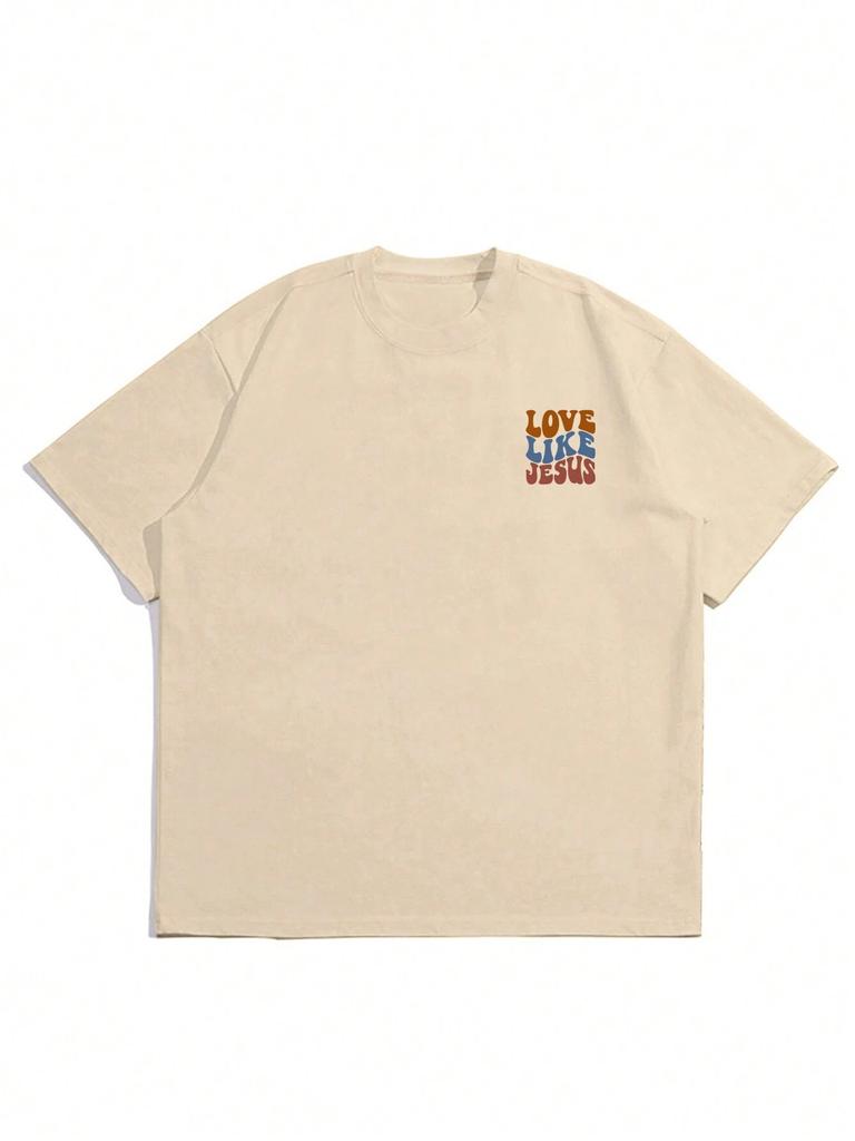 Love Like Jesus Men Cotton T-shirt Luxury Brand Fashion Big Size Top Casual Short Sleeve Streetwear Classic New Arrival Tee 4XL