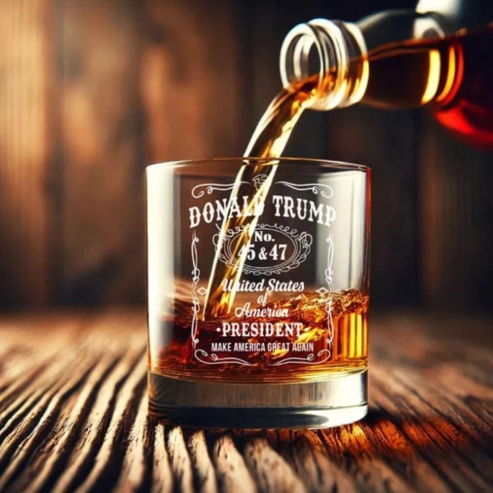 

220ml Trump Whiskey Glass Thickened Beer Cup Household Wine Glass Man білий
