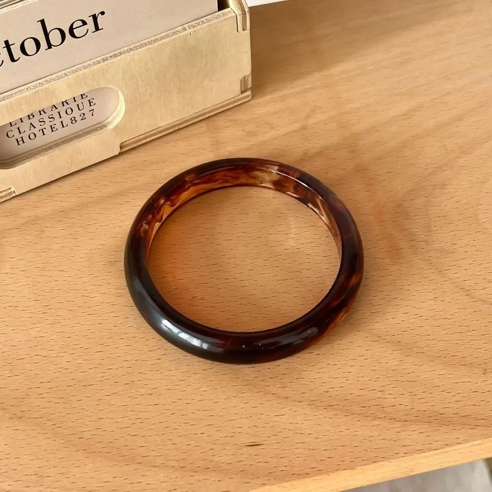 Elegant Smudged Fine Bangles Smooth Round Thin Resin Bracelets Colorful Exaggerated Wrist Bracelets Gifts