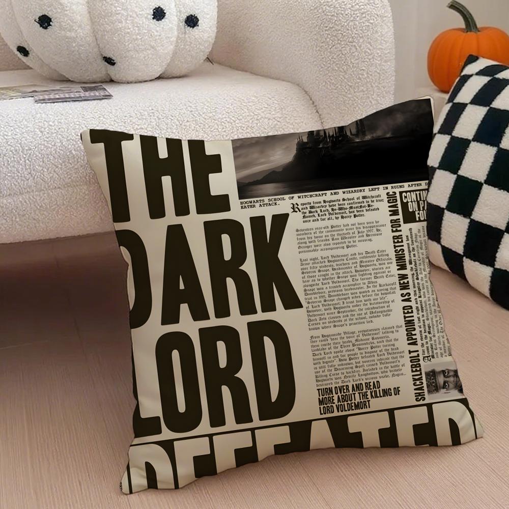 Vintage Newspaper Pillow Retro Personality Cushion Cover Throw Pillow Cover Hidden Button Durable Polyester Chair Cushion