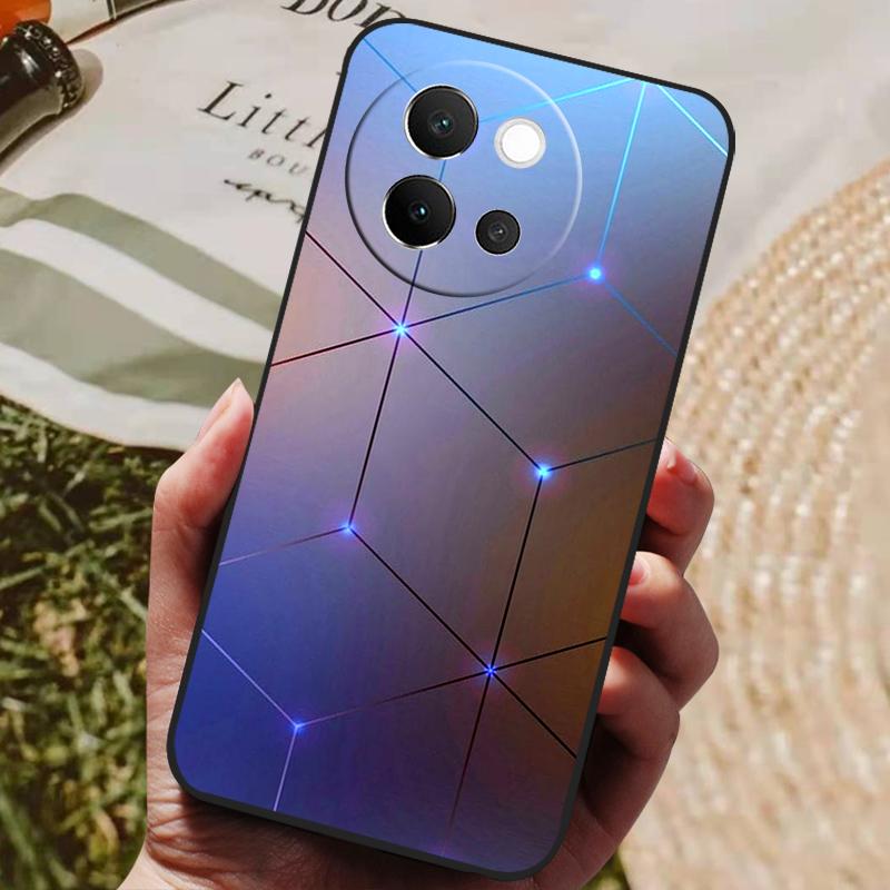 For VIVO V40 Lite 5G Case Soft Silicone Cover Black Bumper TPU For Vivo V40 Lite 5G Phone Cases V40Lite Shockproof Back Covers