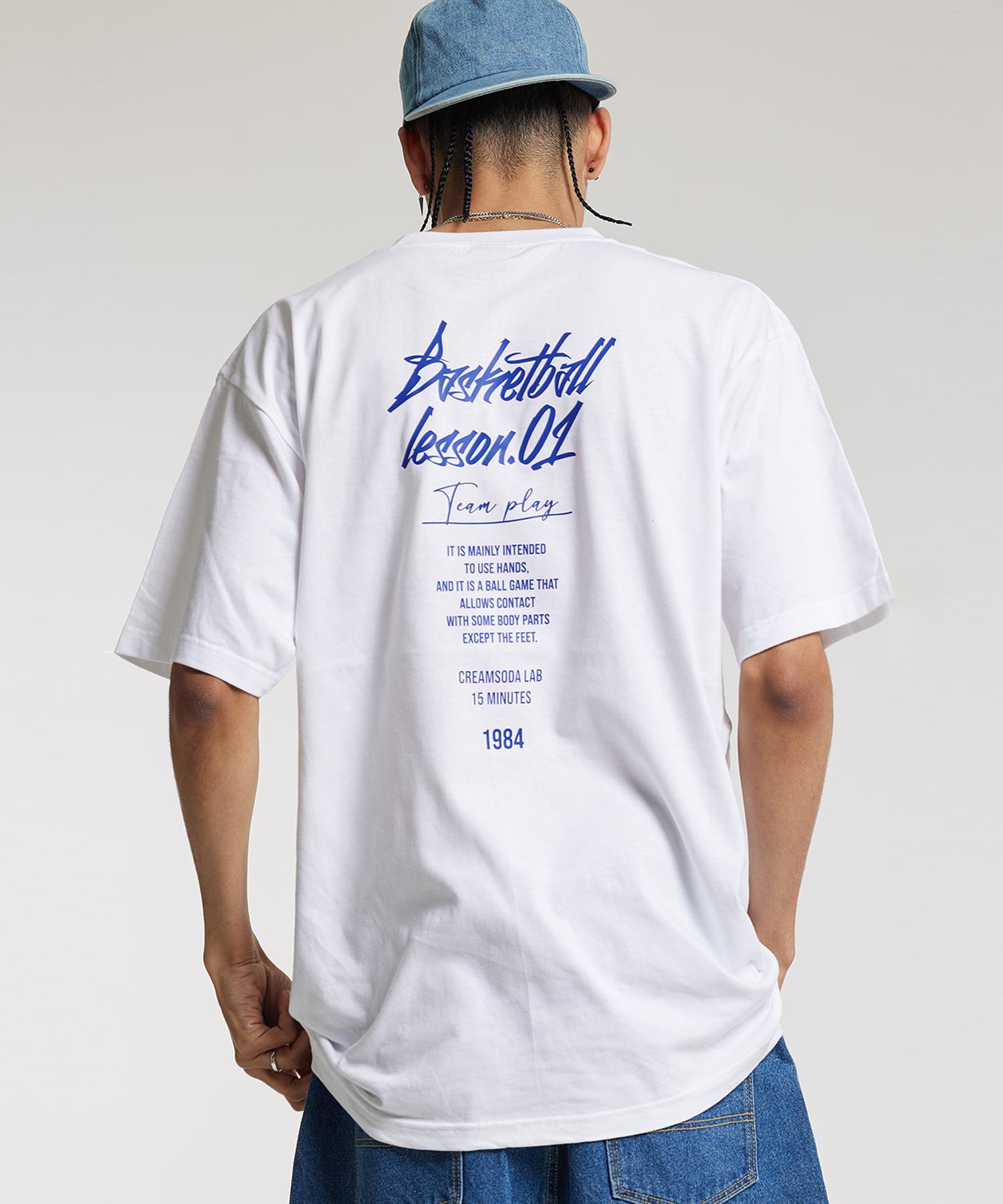 Cream Soda Lab 15Min Quarter Teamplay Graphic Logo Short Sleeve T-Shirt White Blue White/L