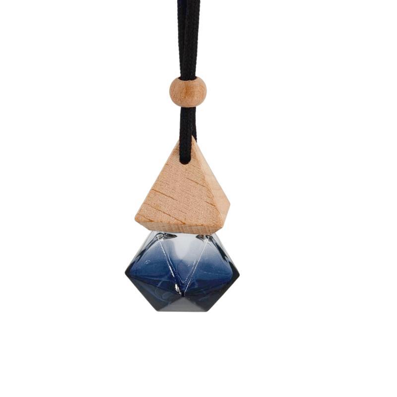 Empty Gradient Black Rhombus Glass Perfume Bottle 1Pcs Triangle Cover Portable Refillable Leakproof Vial for Women Daily Carry