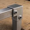 Heavy Duty Square Tube Connector Weldno-Weld Silver Hardware Straight