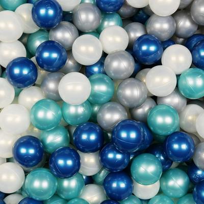 Play Balls Ø7cm 25pcs Metallic Turquoise, Metallic Blue, Iridescent, Silver