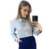 2024 Autumn Women's Fashion Lace Collar Solid Color Versatile Shirt