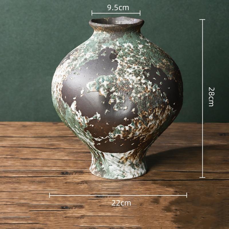 Kaba Seramik Vazo Fırında Dönüşmüş Porselen Vazolar Vazo Çiçek Düzenleme Aksesuarları Çin Tarzı Retro Kavanozlar