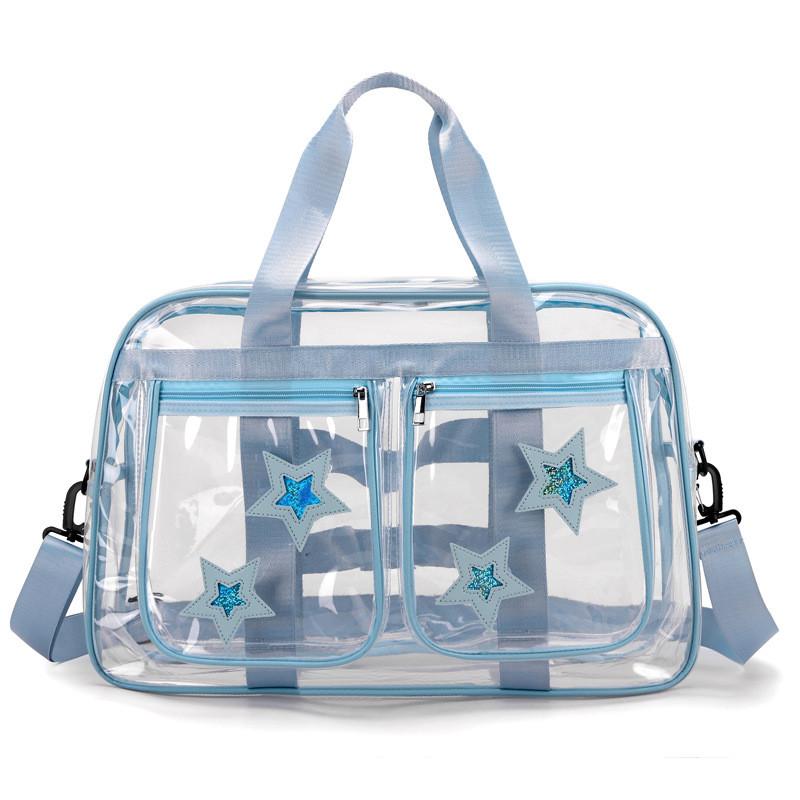 Borsa da Viaggio Grande Capacità Impermeabile in PVC con Design Trasparente per Viaggi Casual
