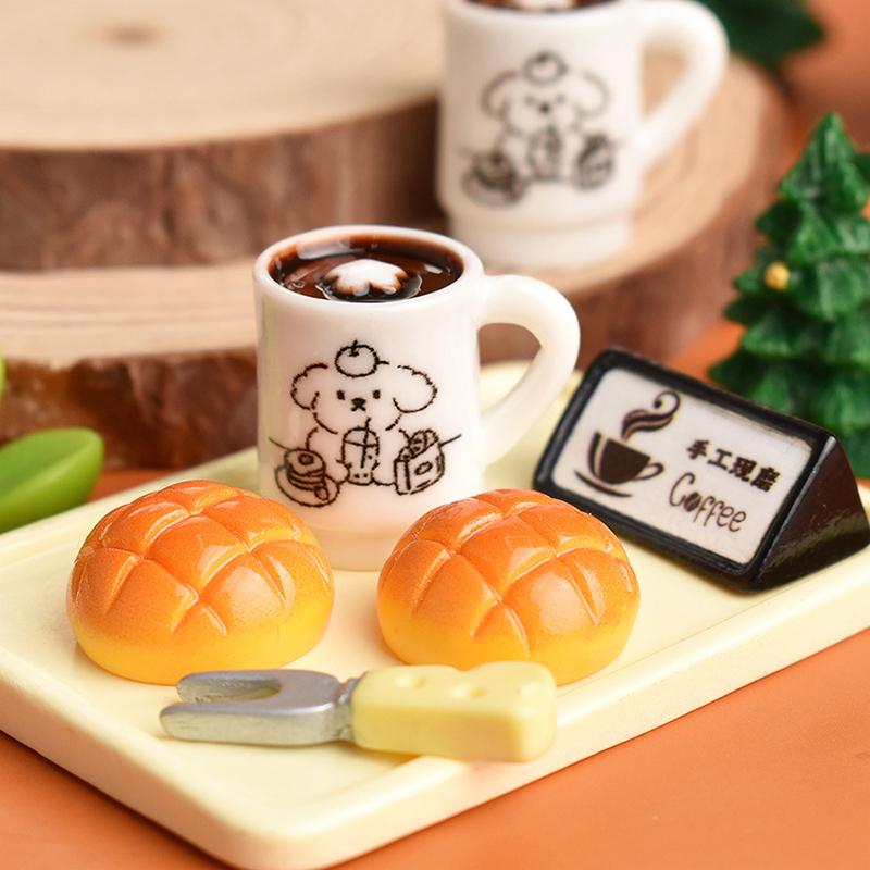 4pcs Cartoon Puppy Coffee Cups Miniatures, Doll Food Props Accessories, Micro Landscape DIY Craft Decoration