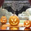 1Pc Halloween Lace Curtain Black Bat Spider Tablecloth Fireplace Mantel Scarf Cover Halloween Home Room Cobweb Horror Decoration