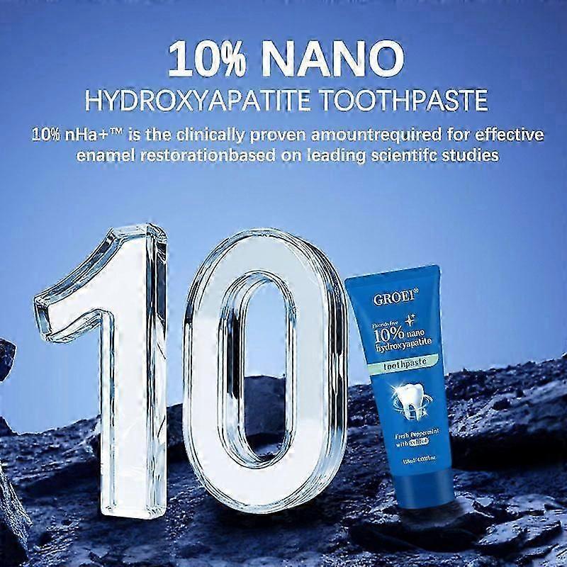 10% Nano-Hydroxyapatit Zahnpasta (Fluoridfrei), Aufhellend, Remineralisierend, Natürlich, Empfindliche Zähne, Xylit Nano-Hydroxyapatit Zahnpasta, Minze