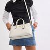 Coach Georgia 35 Gold Logo Zipper Closure Patent Leather Shoulder Crossbody Tote Bag Large Women Handbags Pearl-White CV942-IMPRL