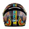 DOT Certified Unisex Motorcycle Helmet with Totem Pattern Four Seasons Full Face Helmet with Large Tail Wing for Bikers