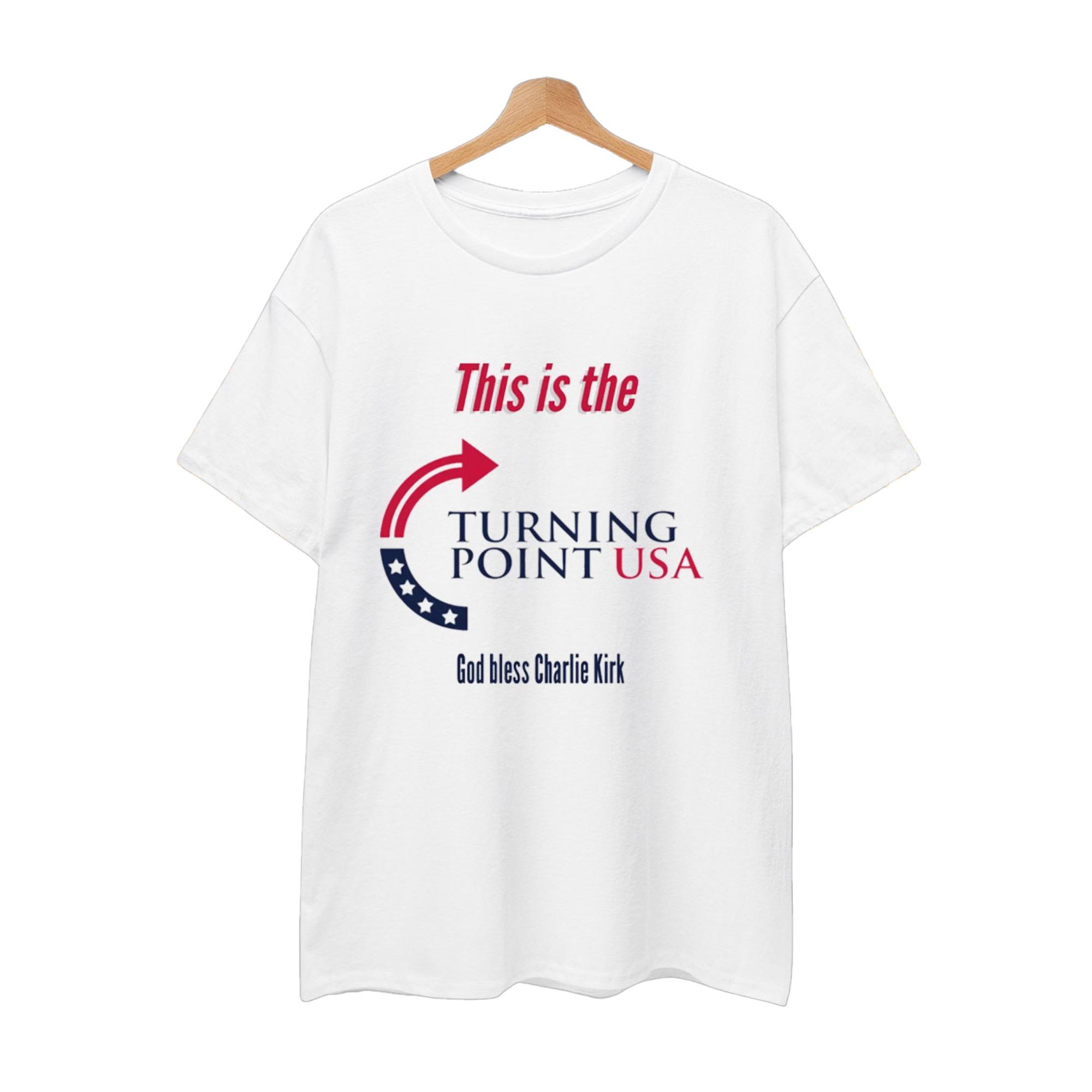 This is the Turning Point USA God bless Charlie Kirk T-shirt XL