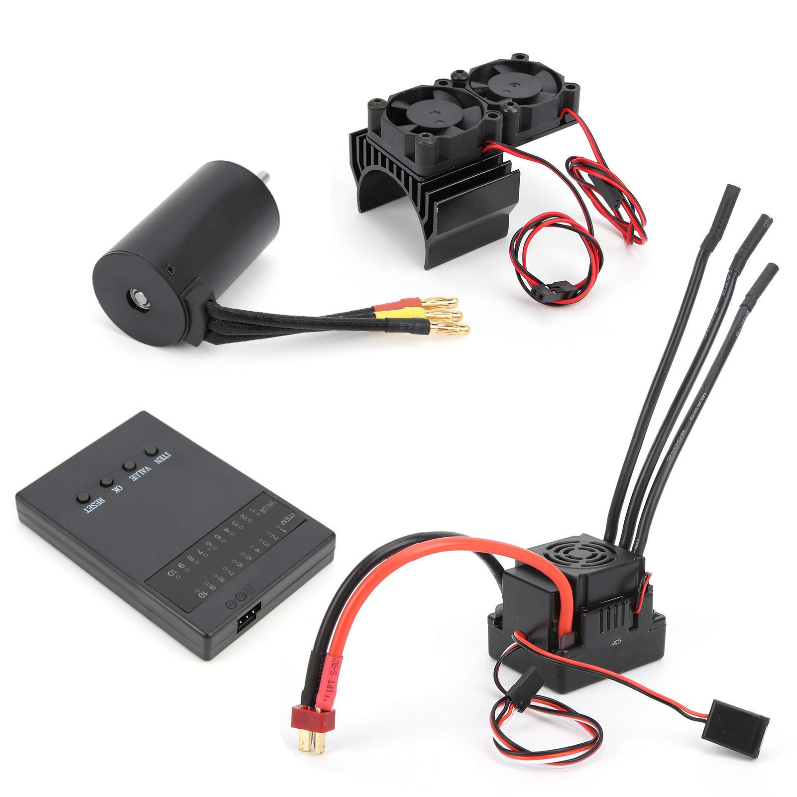 

Безколекторний двигун 3660 3800KV 80A ESC+Картка програматора Набір радіатора двигуна для 18 радіокерованої машини