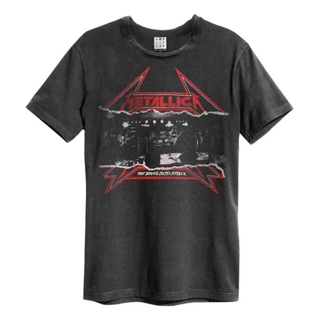 Metallica - Young Metal Attack Amplified Vintage Charcoal T Shirt