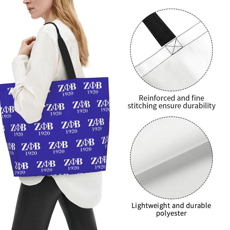 Custom Zeta Phi Beta 1920 Print Shoulder Bag Women Large Foldable Waterproof Travel Handbag Reusable Grocery Bags Shopping Bag
