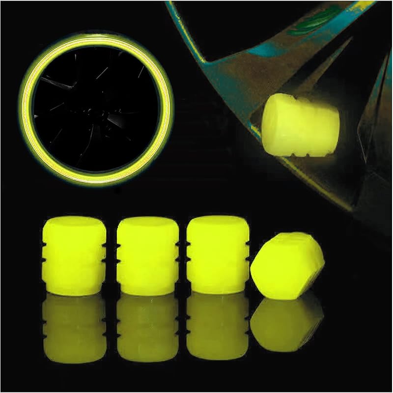 

Флуоресцентные колпачки ниппелей автомобильных шин, светящиеся в темноте колпачки ниппелей шин, колпачки штоков ниппелей шин, аксессуары (4 шт., Зеленый) 4pcs жёлтый