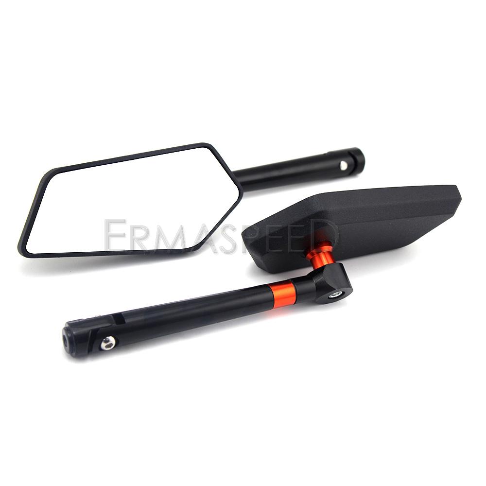 Univerzální CNC motocyklová boční zrcátka 8mm 10mm černá zpětná zrcátka na řídítka otočná o 360 stupňů pro motocykl