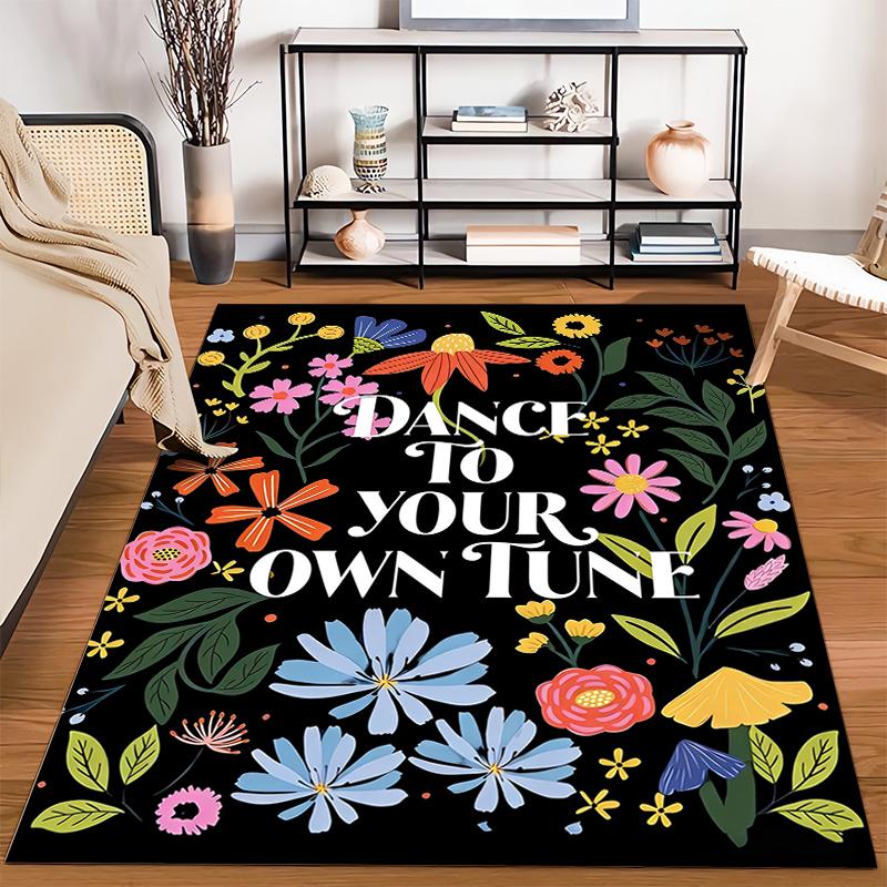 "Dance To Your Own Tune Floral Carpet with Vibrant Flower Design" Suitable for Use As an Anti-slip for Living Room Bedroom Sofas