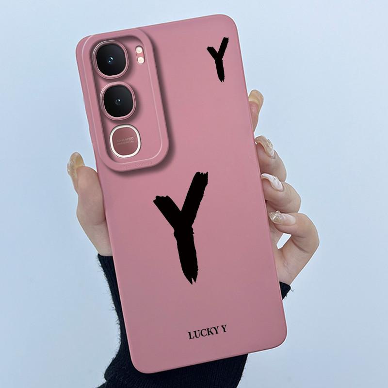 For Vivo Y21d Case Cover Lucky Initial Letter Silicone Soft Matte Phone Bumper for Vivo Y21d Y 21d VivoY21d 4G 5G 2025 Casing