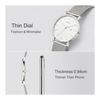 [BUREI] Men's Watch Simple Waterproof Analog Business Milanese Mesh Belt Men's Arm Watch Stylish Popular Date Brand Silver Men's Watch