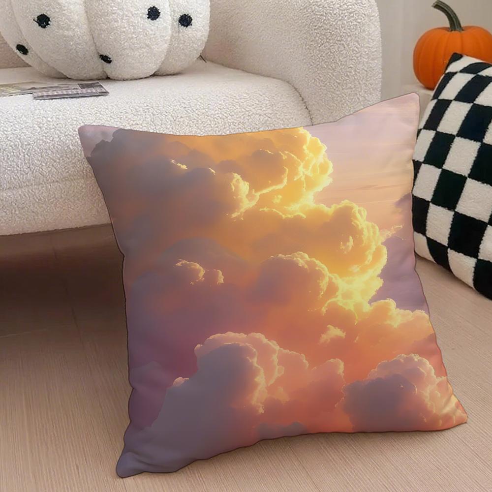 Ffufu Fluffy Clouds Cushion Cover Throw Pillow Cover Hidden Button Durable Polyester Chair Cushion