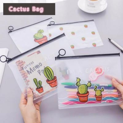 Cactus Dull Polish Transparent PVC A5 Aktenordner Dokument Aktentasche Briefpapier Tasche