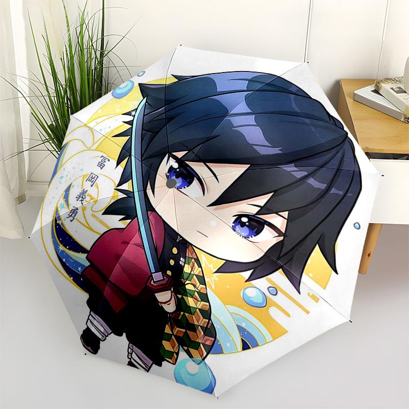 

1pc Yoshio Fugawa s Chibi Character Automatic Folding Umbrella - 8 Bone Iron Frame, Portable Tri-Fold Design, Outdoor for Fans, Travelers, Daily Use,