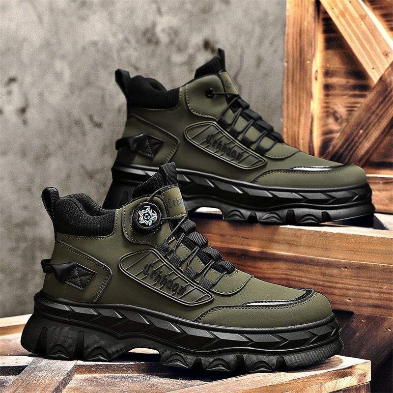 Autumn trendy shoes men's Martin boots Korean version of the trend, casual breathable short boots high-top winter warm snow boots