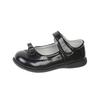Girls' Black Soft Sole Leather Princess Shoes for School and Casual Wear