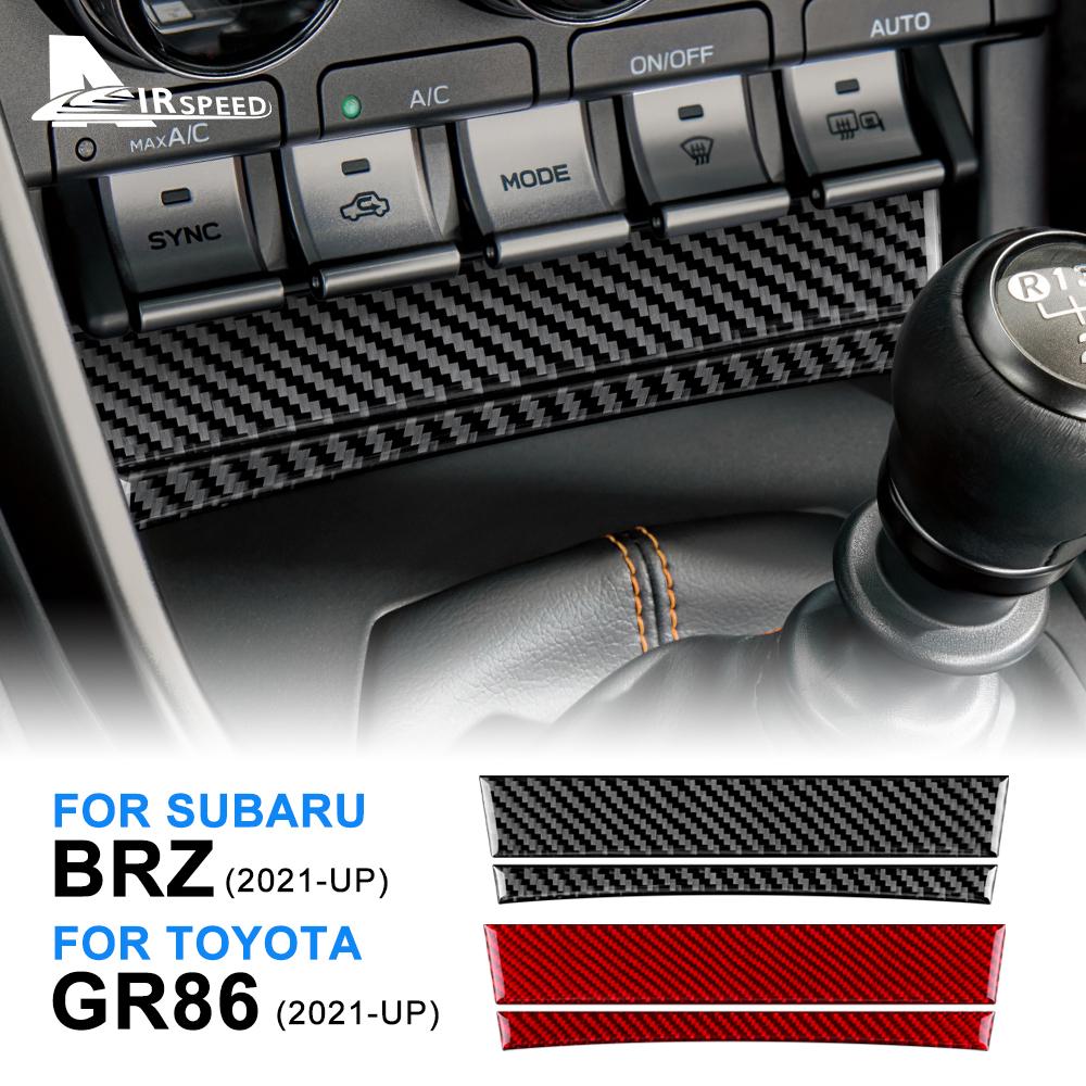Real Carbon Fiber For Subaru BRZ Toyota GR86 2021 2022 2023 2024 2025 2026 Car AC Interior Trim Accessories Button Sticker