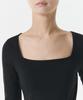 MUSINSA STANDARD WOMAN Women'S Square Neck Long Sleeve Bodysuit [Black]