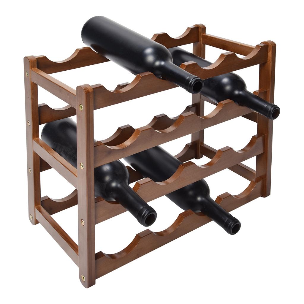 4 Tier Wine Rack Bamboo Storage Rack Wine Bottle Holder Wine Shelf for Home Kitchen