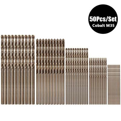 50 Stück Kobalt M35 HSS Metallbohrer Hochgeschwindigkeitsstahl Spiralbohrer Set Werkzeug Hohe Qualität Handwerkzeug 1mm 1.5mm 2mm 2.5mm 3mm