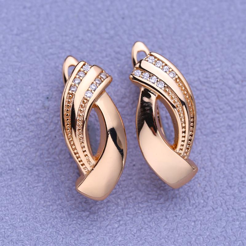 MINTHA Clip Earrings Trendy Fashion Jewelry Cubic Zirconia Stud Earrings For Women Rose Gold Color Earrings