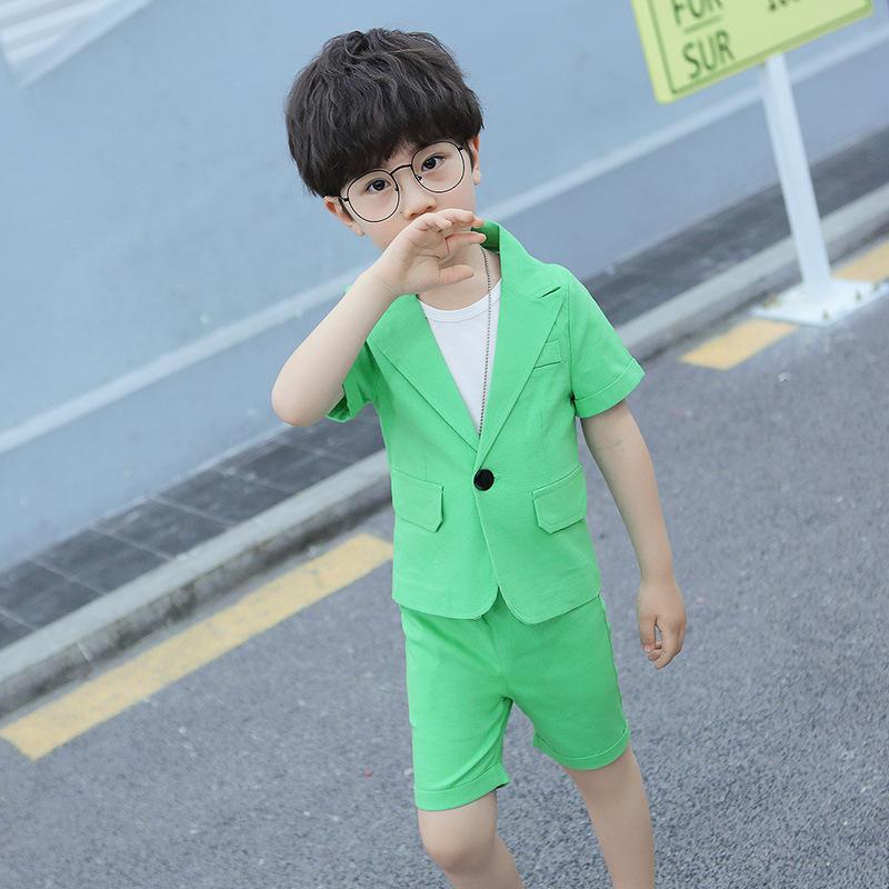 Children's Summer Linen Two-Piece Suit - Boys' Formal Performance Wear
