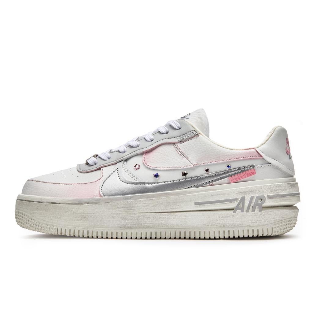 Nike Air Force 1 ADCDAVINCI Confession Book Lucky Star Slip-Resistant Low-Top Skateboard Shoes Women's Pink White DJ9946-101(TeamM-)